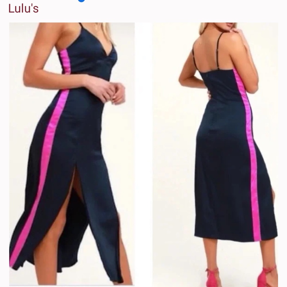 Lulus Honey Punch Eye Candy Satin Dress L